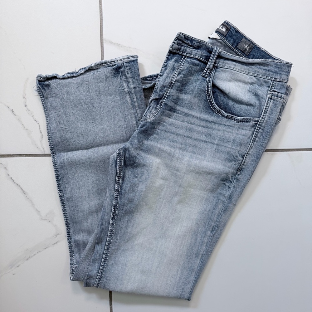 BKE Men's Light Blue Bootcut Jeans